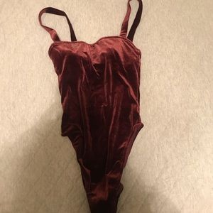 Velvet sweetheart cami body suit